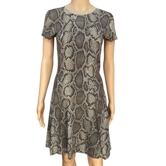 Michael Kors Python print knit Sweater Dress cotton blend size S - Picture 3 of 10